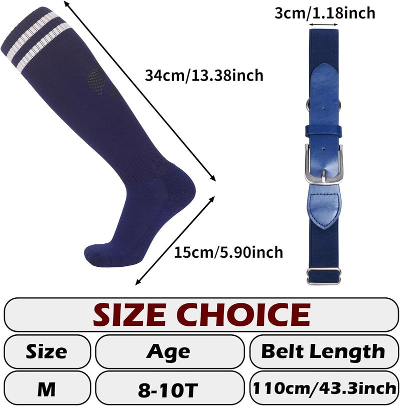 EDCYF Kids Baseball or Softball Socks and Belt Combo Set Softball Knee Socks High Tube Soccer Socks for Youth Boys Girls - Image 5